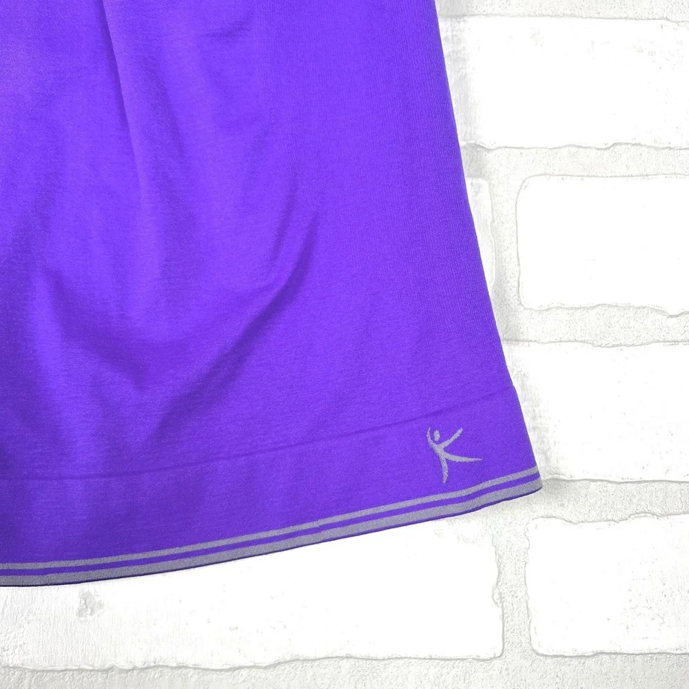 Danskin Now Youth Purple Racerback Athletic Tank Top Compression Ruched XXL